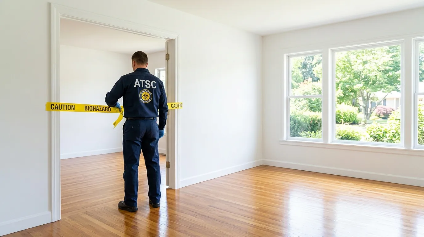 Certified biohazard cleanup crew performing Decomposition Cleanup in Dallas